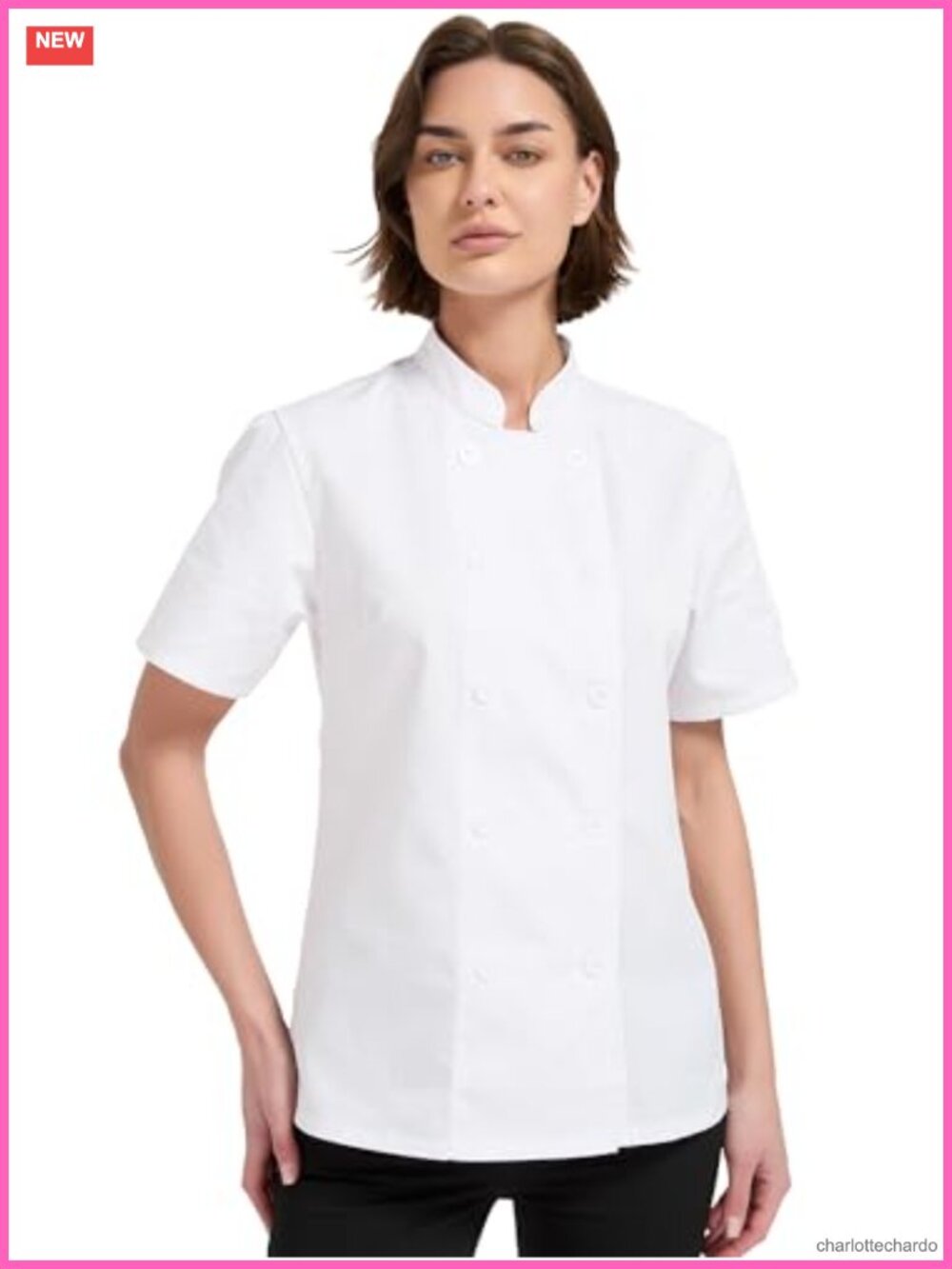 Chef Coat Women Short Sleeve Lightweight Black Chef Jacket Uniform